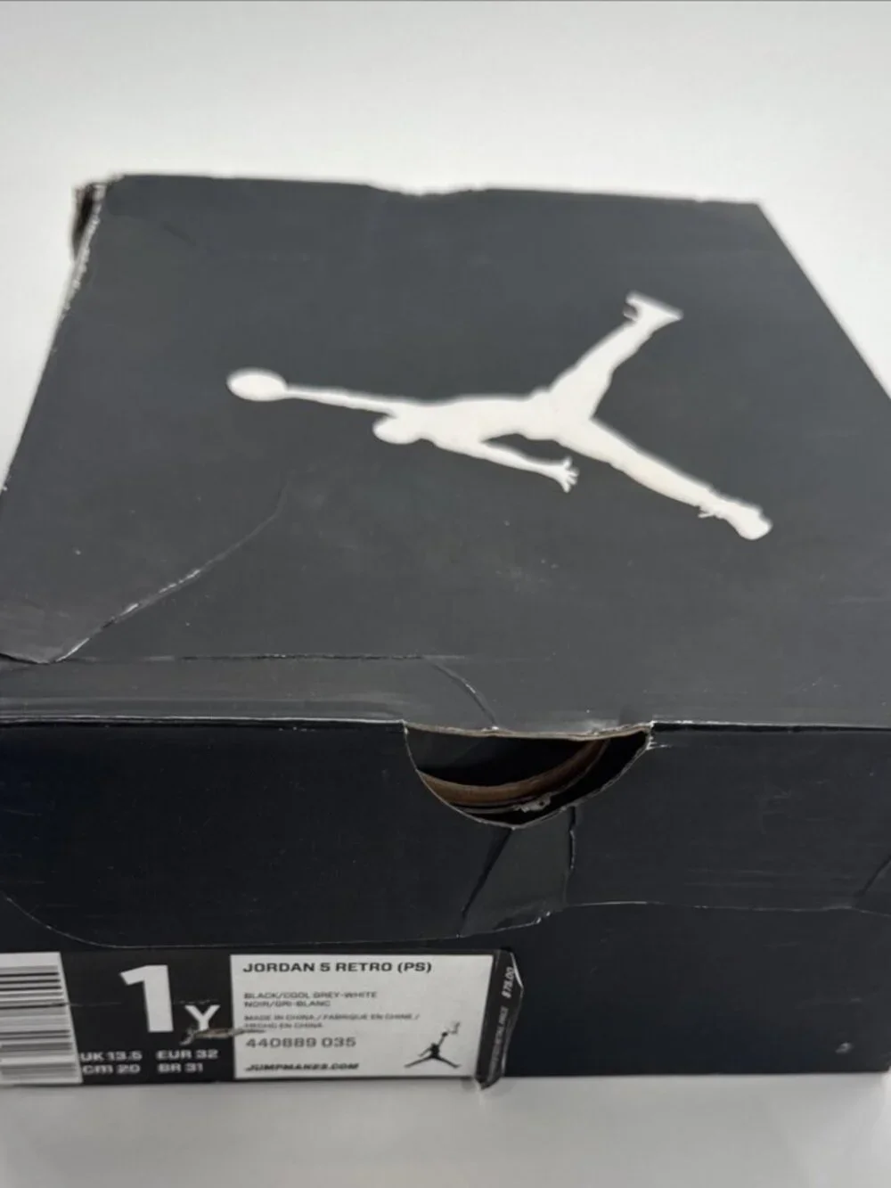 Jordan 5 Retro Youth Kids Boys 13C Shoes White Athletic Leather Sneakers in Box
